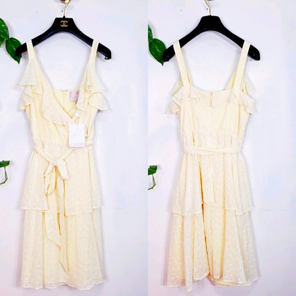 NWT $188 GAL MEETS GLAM eyelet faux wrap dress - Picture 3 of 12